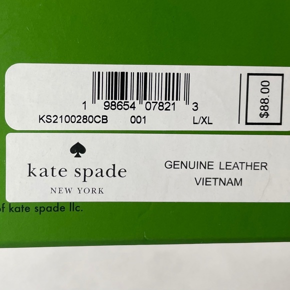 Kate Spade Crystal Logo Black Genuine Leather Belt L/XL New in Box NIB - Picture 5 of 5
